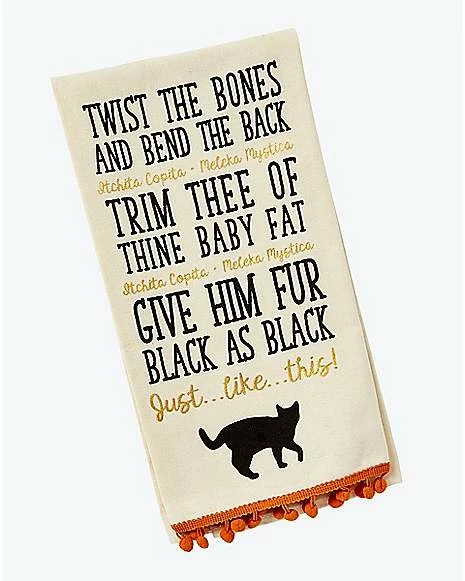 Hot Sale π Binx Cat Spell Dish Towel - Hocus Pocus π
