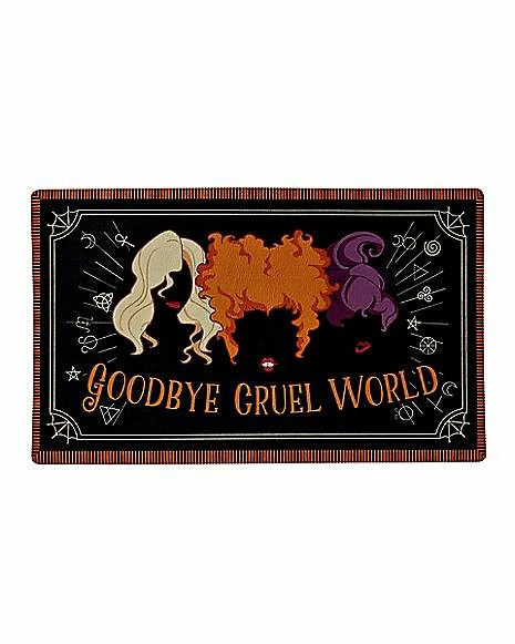 New π€© Goodbye Cruel World Doormat - Hocus Pocus π