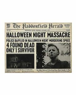Promo 🛒 Michael Myers Haddonfield Herald Sign - 💀 Halloween ✔️