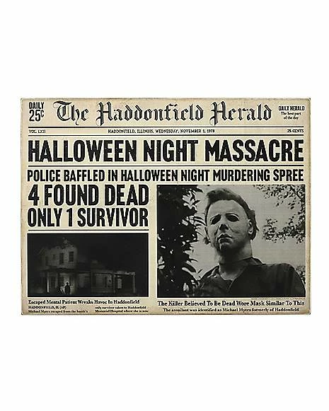 Promo π Michael Myers Haddonfield Herald Sign - π Halloween βοΈ