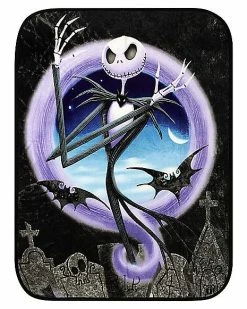 Best Pirce 😍 Graveyard Jack Skellington Fleece Blanket - The Nightmare Before 🎄 Christmas 🔥