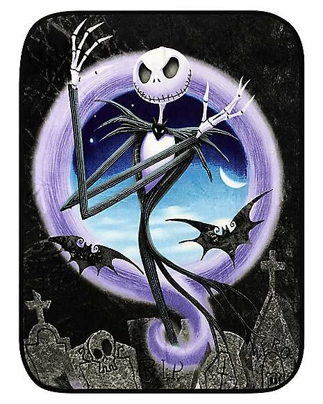 Best Pirce π Graveyard Jack Skellington Fleece Blanket - The Nightmare Before π Christmas π₯
