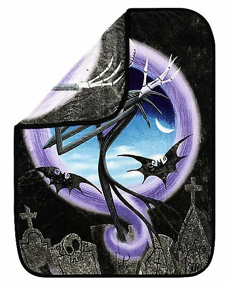 Best Pirce π Graveyard Jack Skellington Fleece Blanket - The Nightmare Before π Christmas π₯ - Image 2