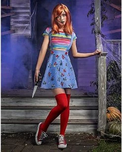 Discount ✔️ Adult Plus Size Chucky Good Guys 👗 Skirt Costume ❤️
