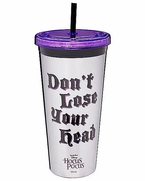 New π― Don't Lose Your Head Cup with Straw 20 oz. - Hocus Pocus β - Image 2
