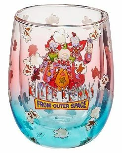 New ❤️ Popcorn Killer Klowns From Outer Space Stemless Wine Glass - 13 oz. ✨