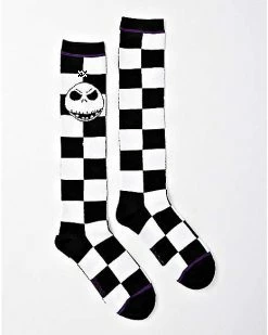 Top 10 🎉 Checkered Jack Skellington Knee High 🧦 Socks - The Nightmare Before 🎄 Christmas 👏