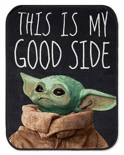 Coupon 😍 This is my Good Side The Child Grogu Fleece Blanket – The Mandalorian 👍