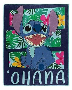 Discount ❤️ Ohana Stitch Fleece Blanket – Lilo & Stitch 🔥