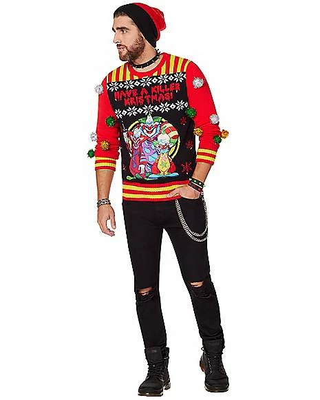 New π Light-Up Killer Kristmas Ugly π Christmas Sweater - Killer Klowns from Outer Space π - Image 3