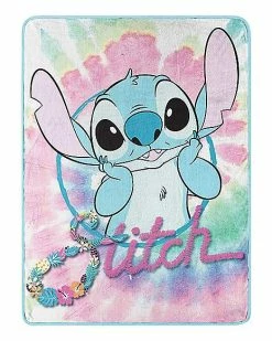 Best Pirce 💯 Stitch Floral Fleece Blanket - Lilo & Stitch 🔔