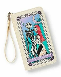 Promo ⌛ Ivory Jack Skellington and Sally Zip Wallet - The Nightmare Before 🔔 Christmas 👍