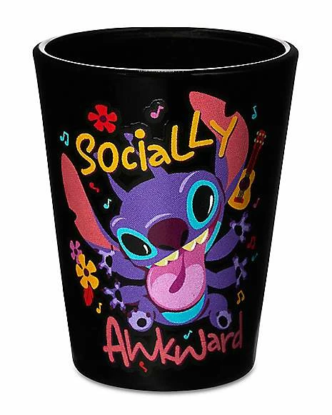Budget π₯° Socially Awkward Stitch Mini Glass 1.5 oz. - Lilo & Stitch π