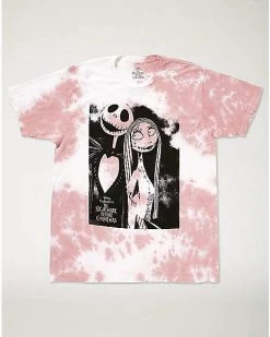 Discount ⭐ Pink Tie Dye Jack Skellington and Sally T 👕 Shirt - The Nightmare Before 🎁 Christmas ✨