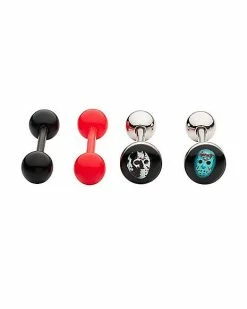 Promo 🎉 Multi-Pack Jason Voorhees Mask Barbells 4 Pack 14 Gauge - Friday the 13th ❤️