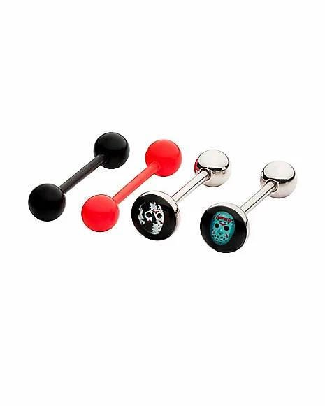 Promo π Multi-Pack Jason Voorhees Mask Barbells 4 Pack 14 Gauge - Friday the 13th β€οΈ - Image 2