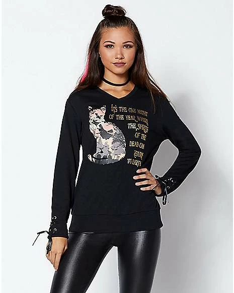 Budget ⌛ Thackery Binx Cat Sweatshirt - Hocus Pocus ✔️